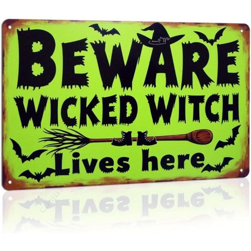 Halloween Metal Wall Sign Spooky Decor 20x30cm