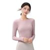 Thickened Seamless Women's Long Sleeve Yoga Top - Slimming, Breathable Round Neck for Autumn & Winter.