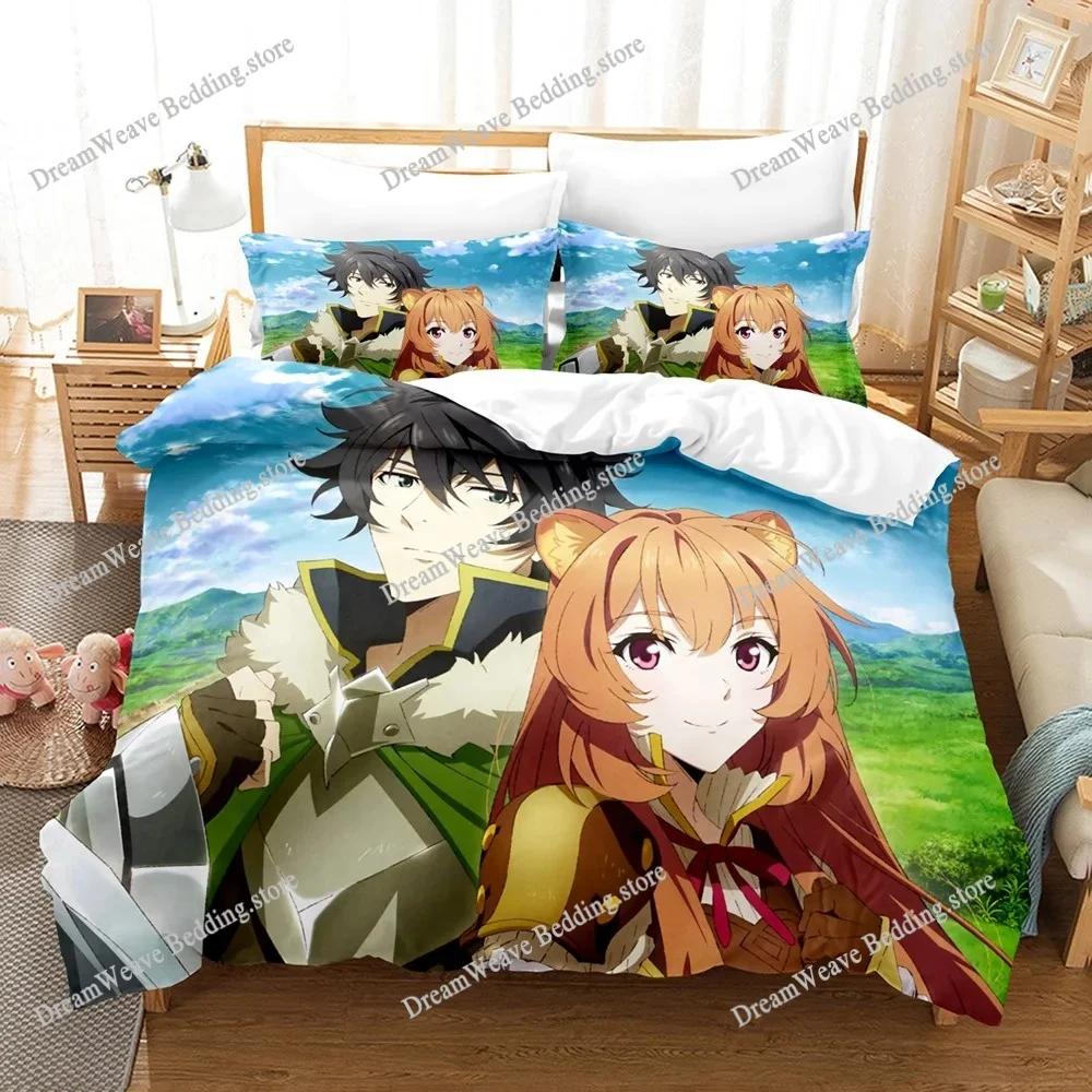 New Anime The Rising of The Shield Hero Bedding Sets Duvet Cover Set with Pillowcase Twin Full Queen King Bedclothes Bed Linen74