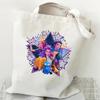 Spot KPOP Demon Hunter Group Cartoon Print Canvas Bag Women's Daily Handbag Shopping Bag