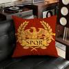 Retro Spqr Roman Empire Pillow Case Antidustmite Pillowcase Invisible zipper silky short plush Sofa cushion cover