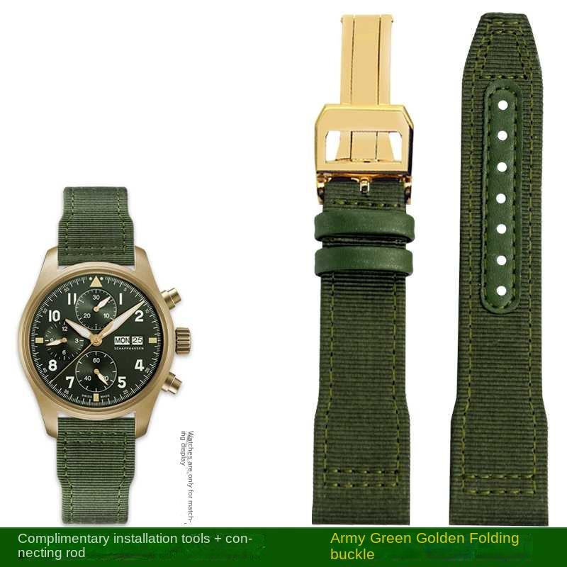 Bracelet de montre en nylon 20 mm 21 mm 22 mm pour IWC Universal Pilot Mark 18 Spitfire Fighter Série Portugal Bracelet de montre en toile