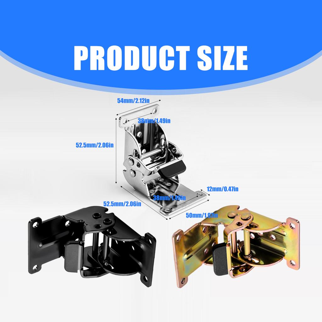 Pack of 2 Practical Iron Locking Hinges Convenient for Folding Tables and Cabinets Sturdy Concealed Designs Daily Use
