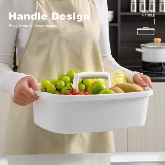 

Корзина для хранения в ванной комнате с эргономичной ручкой, современный многофункциональный органайзер большой емкости для шампуня, лосьона, коробка для хранения мелочей, товары для дома