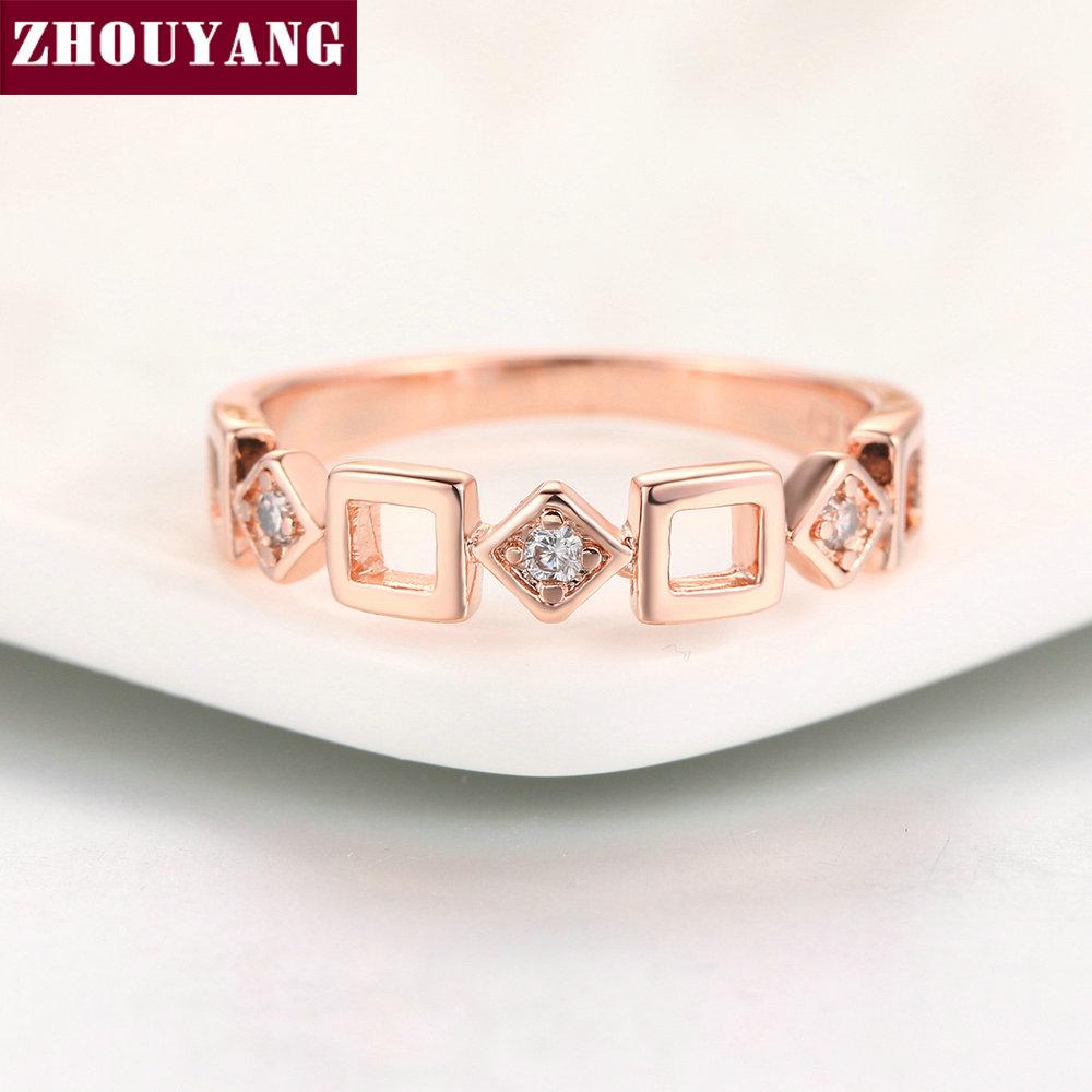 

Top Quality ZYR197 Concise Crystal Ring Rose Gold Color Austrian Crystals Full Sizes 5.5