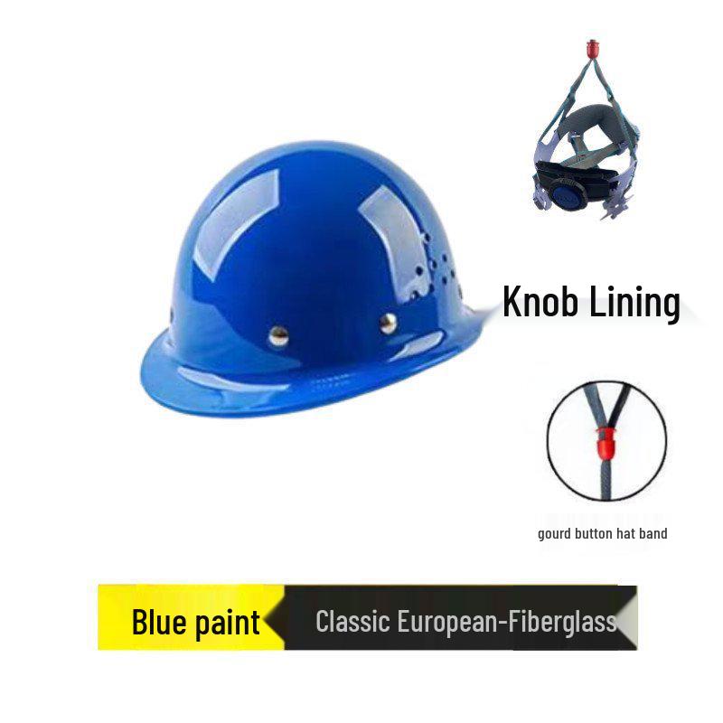 Thickened Breathable Fiberglass Safety Helmet - Anti-Smash, Explosion-Proof, Anti-Collision Construction Protection Liner