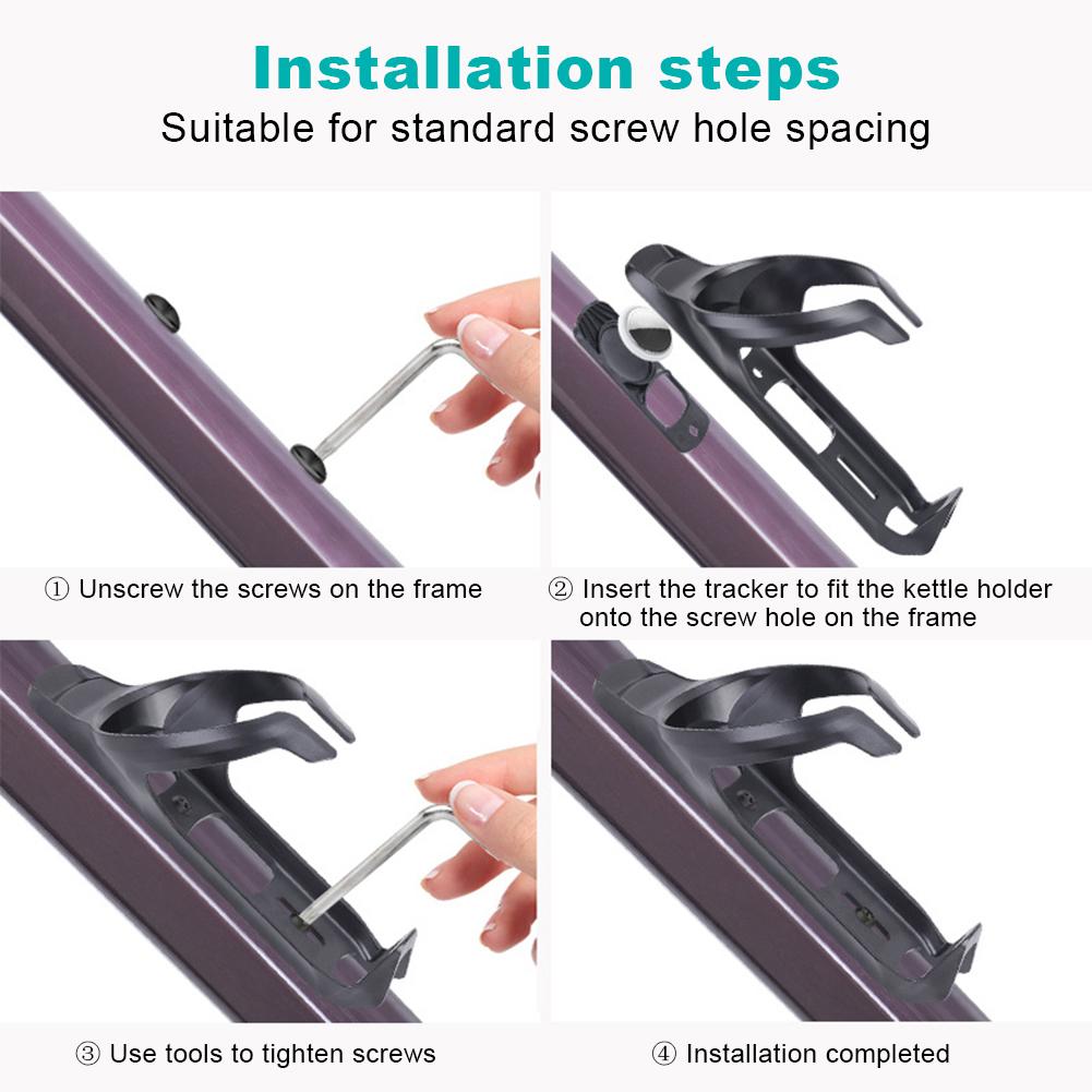 1-6Set Bike Bottle GPS Tracker Cage Anti-Theft Bike Water Cup Holder Scratch-Proof Bicycle Water Bottle Cage for Apple AirTag