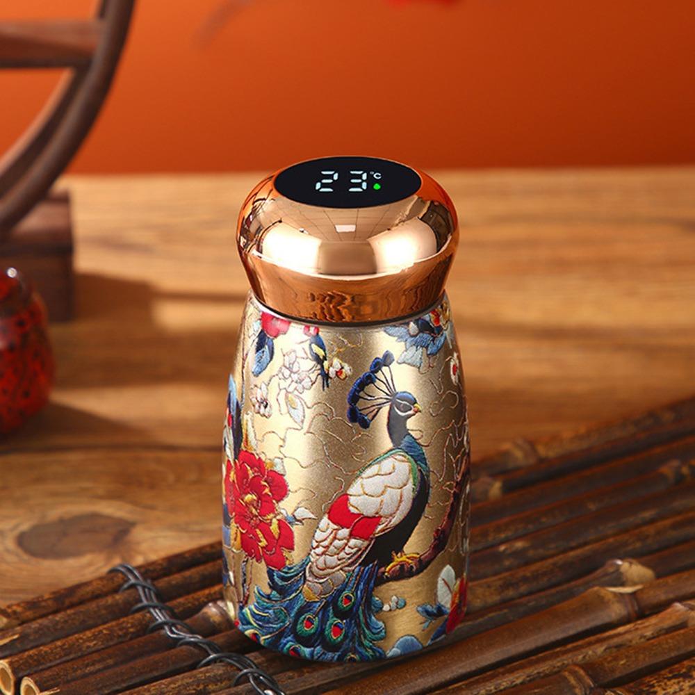 

304 Stainless Steel Insulated Cup Leak-Proof 230ml Coffee Mug Chinese Style Temperature Display Vacuum Pocket Cup Outdoor