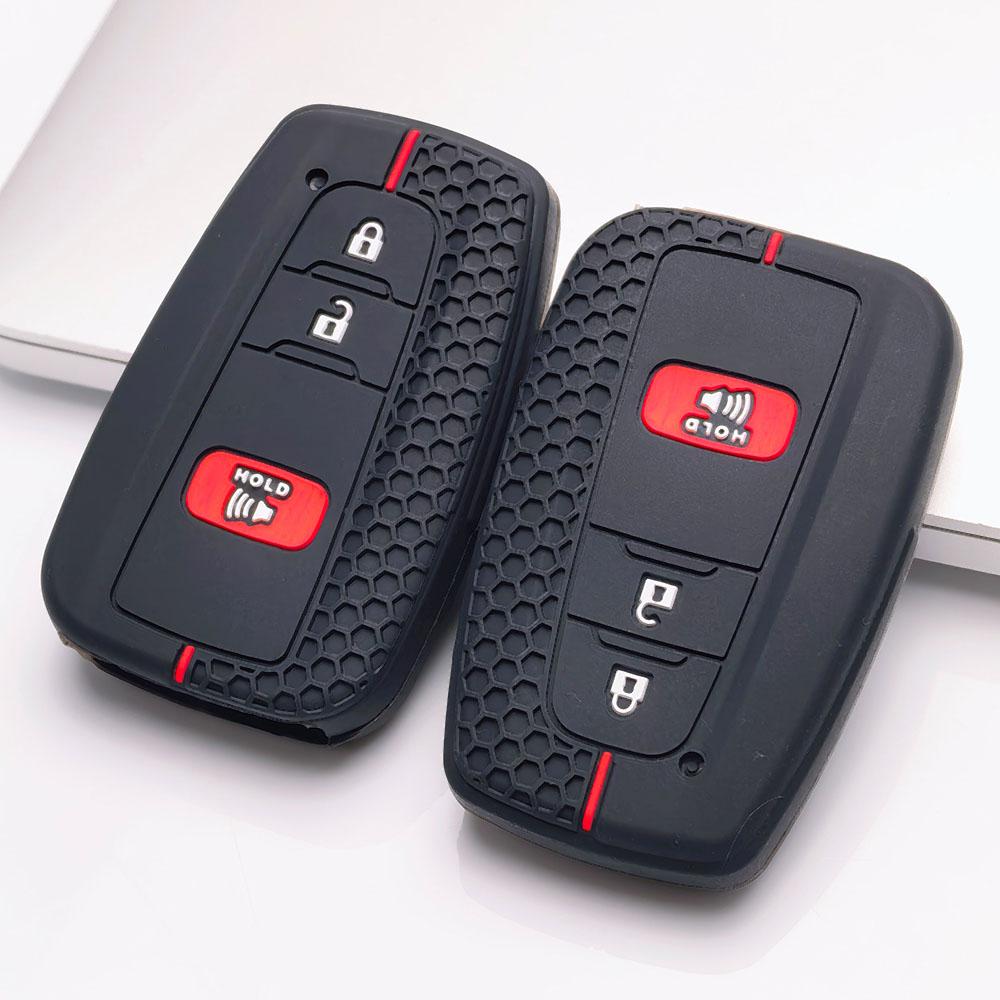 Silicone Key Fob Cover fit Toyota Camry Corolla RAV4 Highlander Avalon C-HR Prius 2018-2024 This Protective Case, Fits Toyota Camry Corolla RAV4 Prius