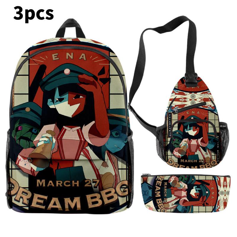 Dream Ena Bbq Children School Bag Set Pencil Case Durable Material Student Young