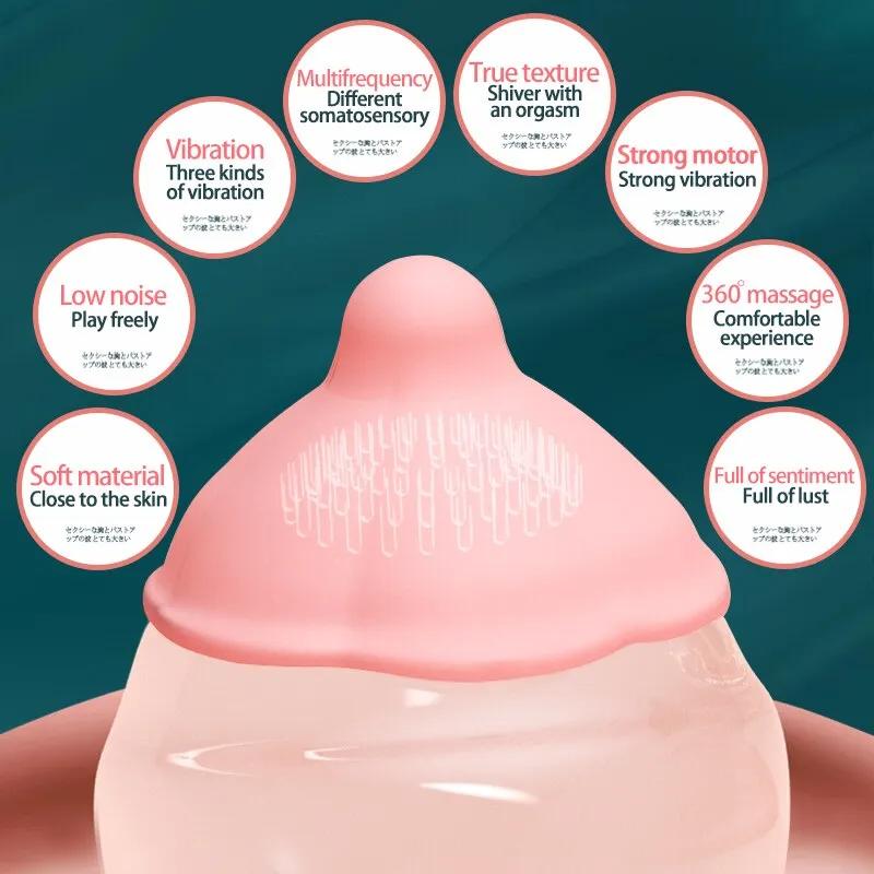 3D Nipple Sucking Breast Enlargement Massager Vacuum Pump Sucker Vagina Vibrator Female Masturbator Adults Sex Toys For Women