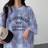 2024 Summer Slimming American Casual Tie-Dye Color Block T-Shirt Dress
