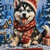 Acrylic Pendant Box Husky Christmas Advent Calendar 2026 with 24 Unique Pendants for Tree Decorations, Party Favor Cute Dog Themed Holiday Countdown