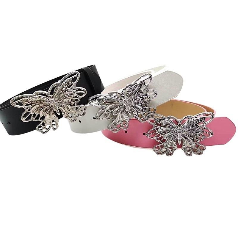 Hollow Metal Sophisticated Butterfly Automatic Belt For Womens Fashionable Look
