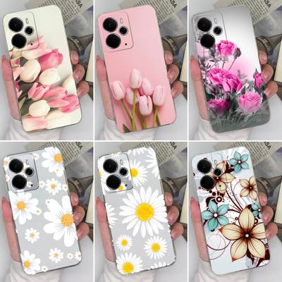 Clear Phone Covers For Oppo Find X2 X3 X5 K3 K9 K7 R11 R15 Realme 14 Beautiful Tulip Rose Patterns Soft Slim Silicone Anti Fall Housing For Oppo Cases