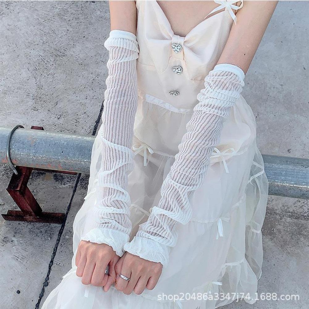 Leg Cover Summer Thin Tulle Sunscreen Mosquito-proof Socks Cover Retro Super Fairy Versatile Long Tube Super Transparent Stacking Socks Sleeve Leg Cov