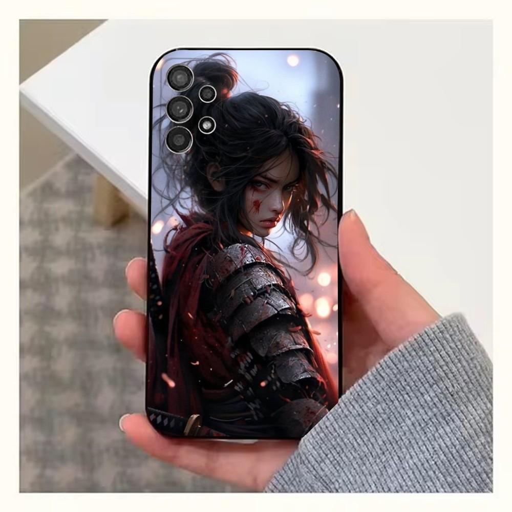 S-Samurai Warrior Geisha Phone Case For Samsung S25,S24,S23,S22,S20,S21,S10,Ultra,Plus,Lite,FE,Soft Silicone Black Cover