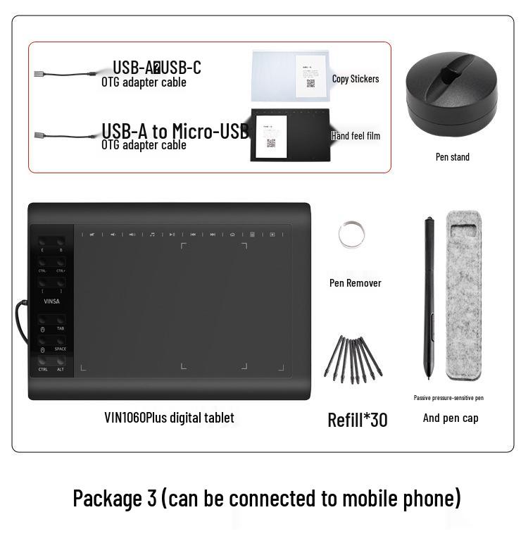 VINSA Wencai 1060Plus Digital Drawing Tablet with Android Compatibility