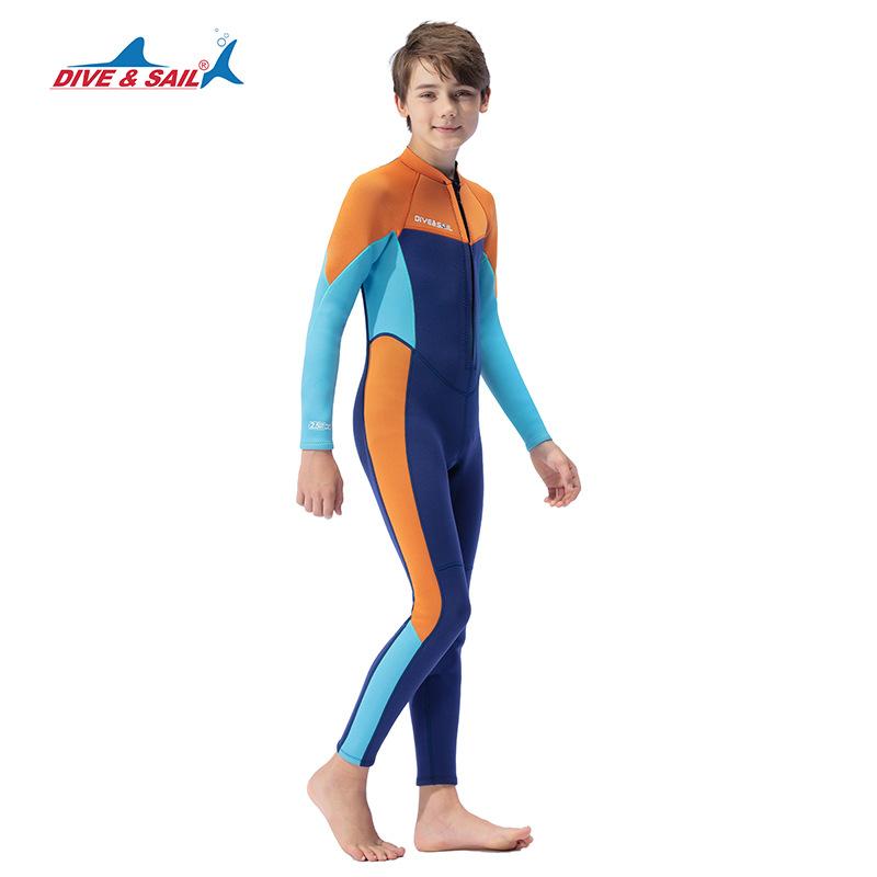 Children's Diving Suit 2.5MM Long Sleeved One-piece Warm Snorkeling Suit For Teenagers Surfing Swimsuit