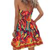 Summer European and American new printed neck dress women