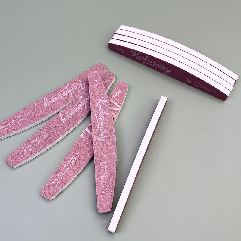 Моющаяся двусторонняя полукруглая пилка-баф для ногтей - Износостойкая профессиональная шлифовальная полоска для ногтей для салонов