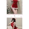 Xianyi Erotic Underwear Pure Desire Christmas Uniform Sexy Passion Free Breast Cheongsam New Year's Robe Set S5