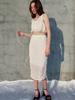 SORRY, TOO MUCH LOVE Lofty Pleats Chiffon Two-Piece Dress_Cream