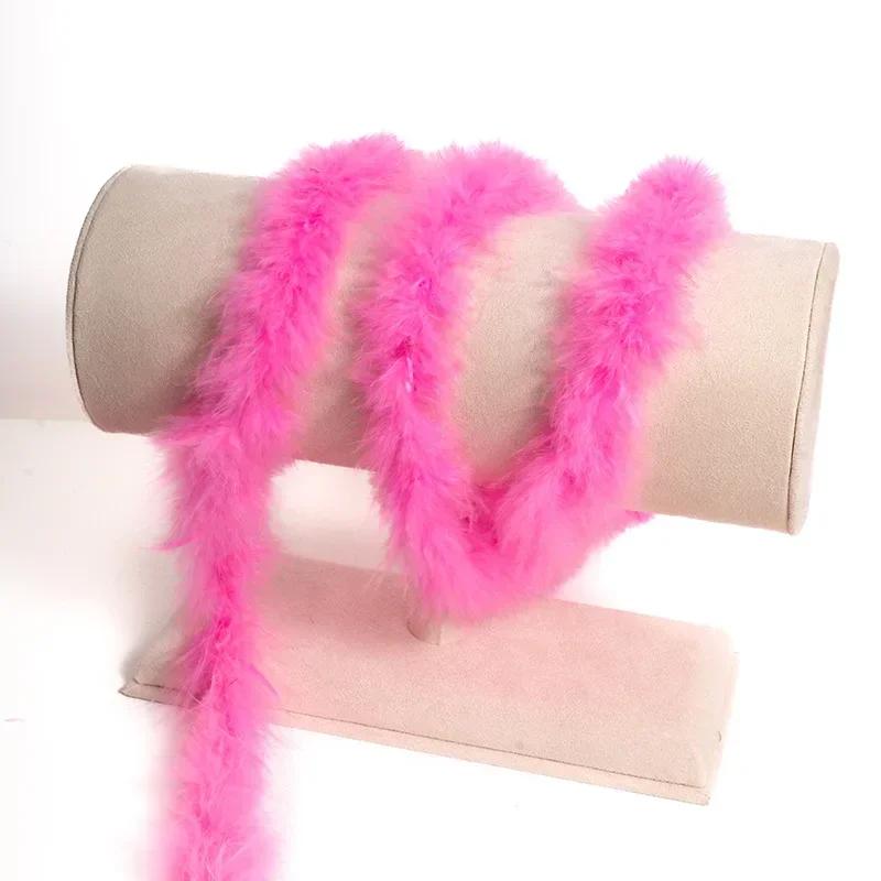 2M Real Natural Turkey Feathers Fluffy Marabou Feather Boa DIY Craft Sewing Trim Hat Costume Decor Wedding Party Accessories
