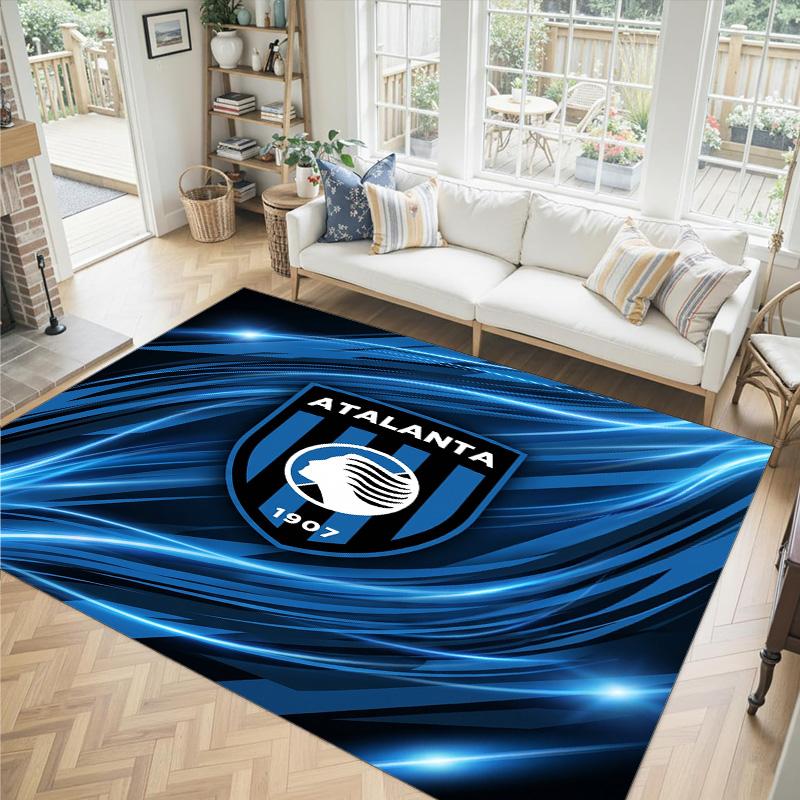 Atalanta FC Design Crystal Velvet Carpet Cozy Non?Slip Printed Rug For Bedroom Living Room Entrance