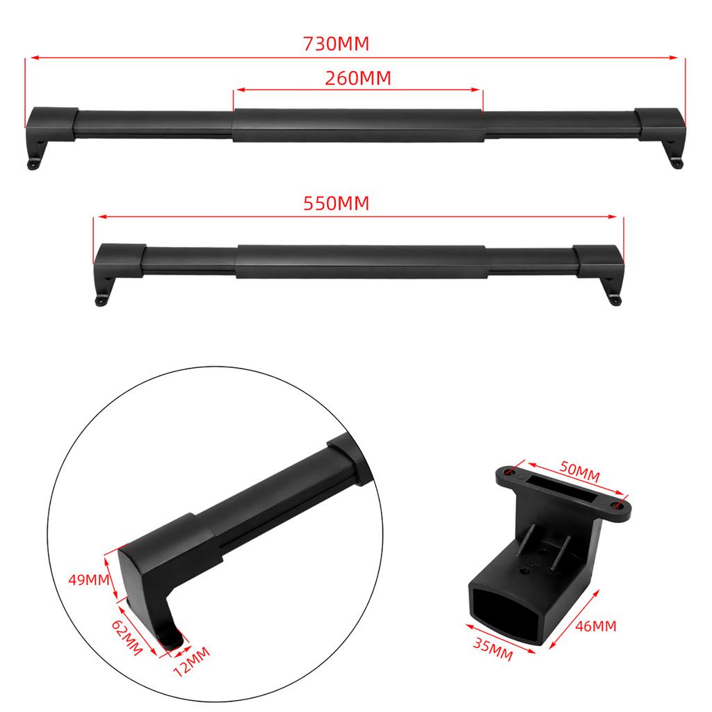 RV Screen Door Handle 550 730mm Adjustable Aluminum Alloy with Anti Slip Grip Sturdy Support for Campers Trailers and