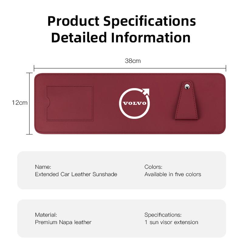 Car Sun Visor Extension Panel For Volvo AWD XC40 V40 XC90 S60 XC60 Anti-glare UV Sun Shield Card Holder Glasses Holder keychain