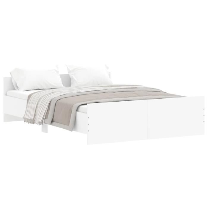 VidaXL Bed Frame with Headboard-Footboard White 135x190 Cm 3203789