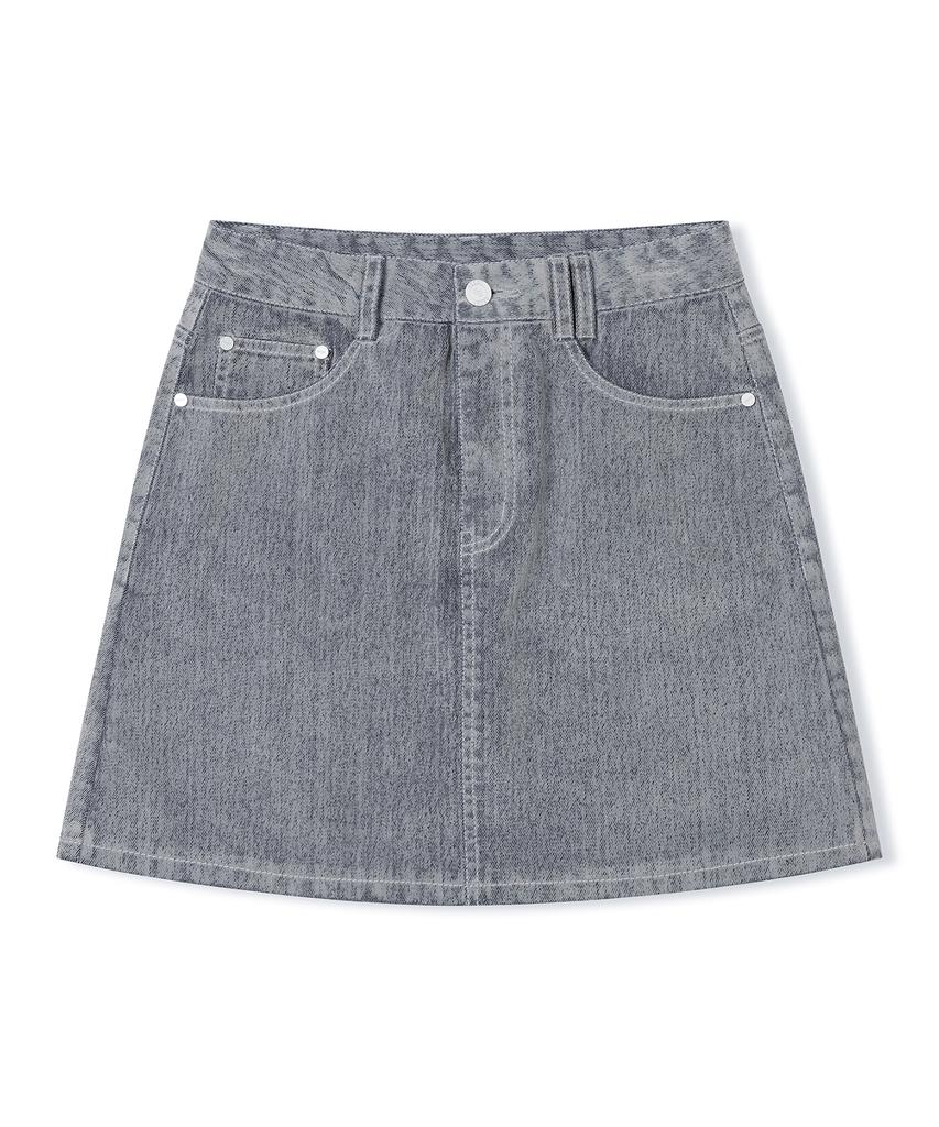 Deketeuumeon [Velvet Denim] Velvet Mini Skirt Dcsk007Fogblue