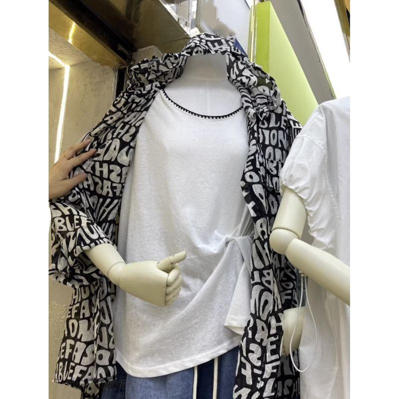 

Round Neck Sleeveless Versatile Outer Vest Suspender Women s Loose French Style Inner Wear Chic Bottoming Top L білий