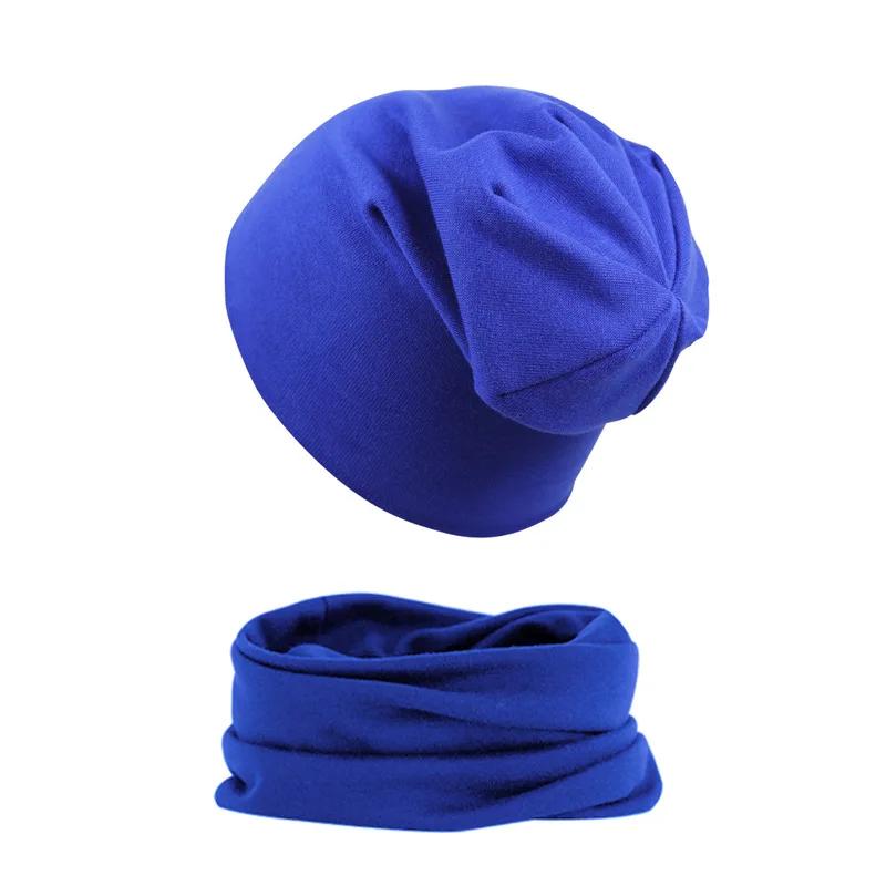 2pcs New Baby Hat Scarf Set Boys Girls Hip Hop Cap Autumn Winter Soft Elastic Beanie Hats Cotton Newborn Bonnet Warm Accessories