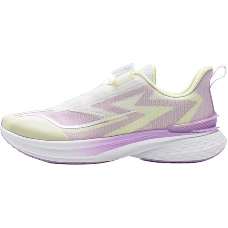 Li Ning Kids Chifeng V2 Comfortable Versatile Shock Absorbing Durable Rebound Low Top Running Shoes Kids Running Shoes Purple Green YKFV094-2