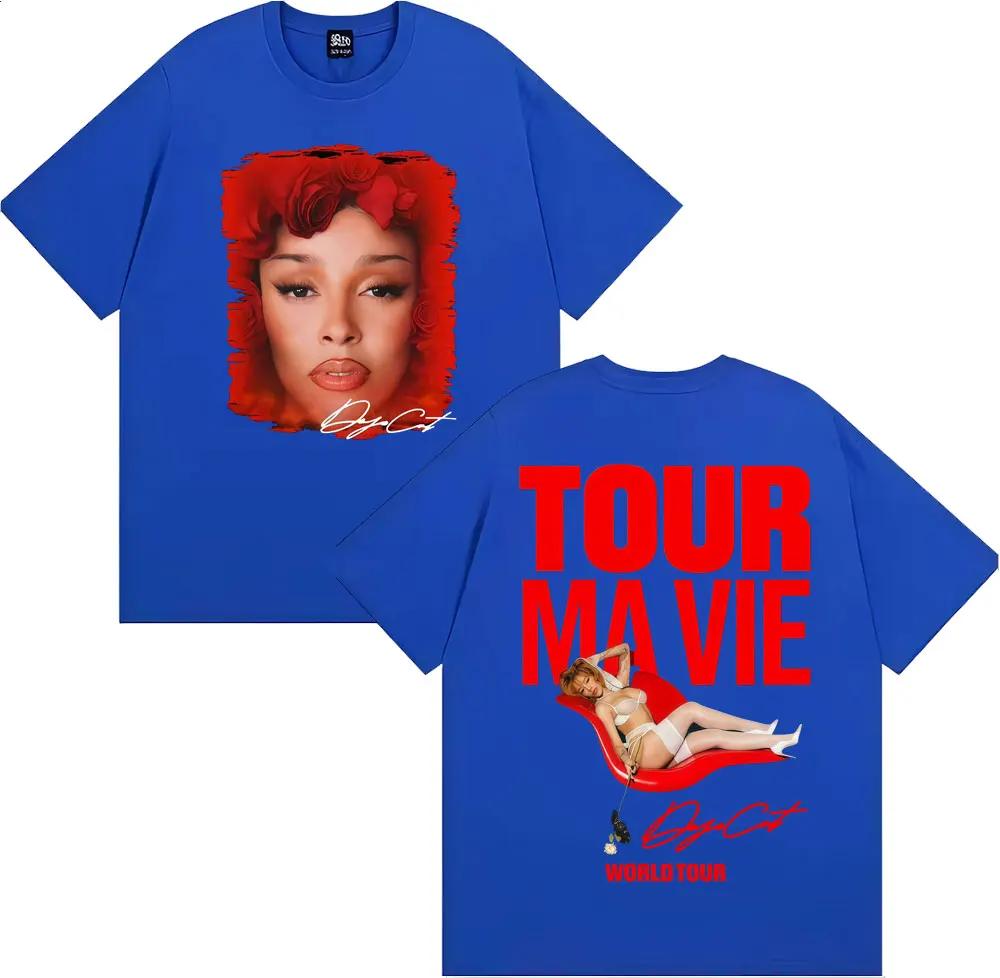 Singer The Doja Cat 2026 World Tour Double Sided PrintT Shirts Men Women Clothing Fashion Casual Short Sleeve T-shirt Streetwear