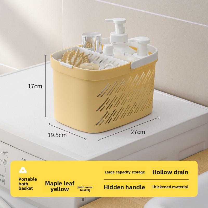 Hand-held Bath Basket Storage Basket, Bathroom Hand-held Bath Basket Dry and Wet Separation Storage Basket, Bathroom Bath Basket