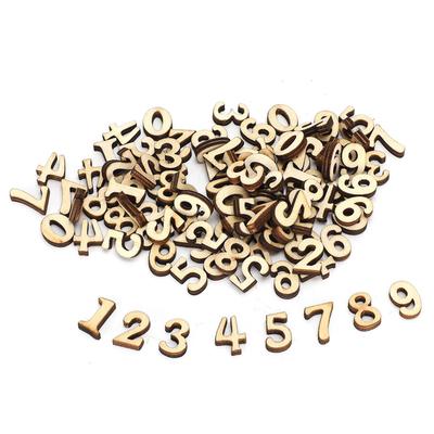 200PCs DIY Log Wood Sheet Children Educational Toy Crafts Decor for 0 9 Mixed Numbers