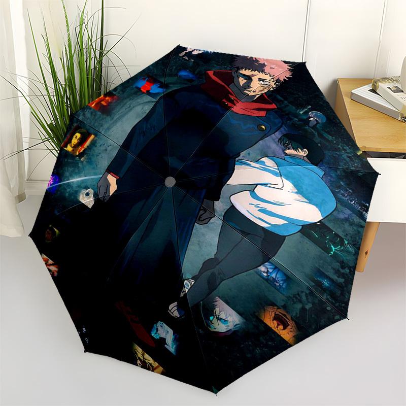 

1pc Jujutsu Kaisen Characters Automatic Opening Umbrella with Portable Tri-Fold Design, 8-Rib Iron Frame - Perfect Gift for Fans, Travelers, Daily Use