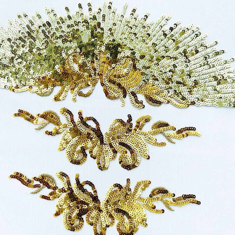 Gör-det-själv Broderade Blomsterlappar Paljettbroderi Paljettlappar Spetsapplikationer Klänningar