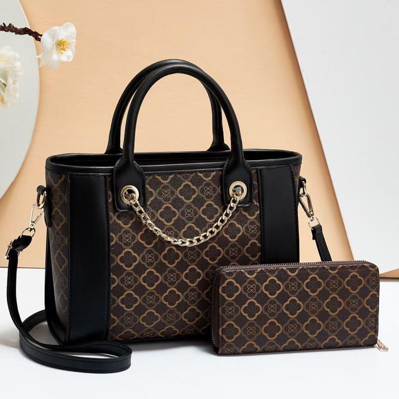 Classic Plaid Printed Pattern Handbag Purse For Women Top-Handle Bags PU Leather Shoulder Bags Lady Satchel Tote with Wallet