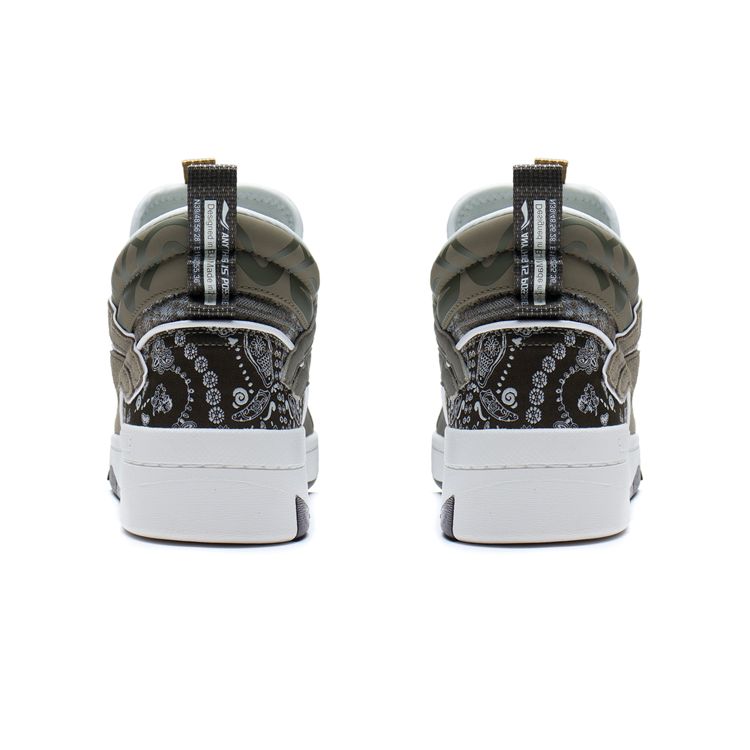 Li-Ning We Are Mid Durable Breathable High-Top Skate Shoes Men Skate Shoes White Gray Green AGCS105-3