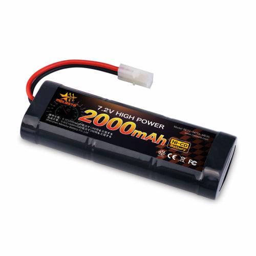 Melasta 7.2V RC NiCd Battery, High-Capacity 2000mAh, with Tamiya Compatible Discharge Connector, Replacement for Various RC Cars, Ports, and Racing Ca