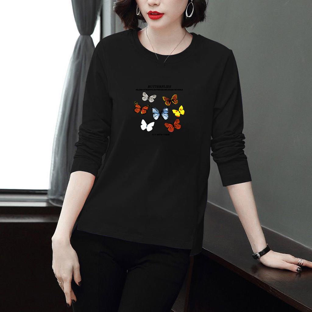 Fashion Women Casual Long Sleeve Printed  Blouse Ladies T-Shirt Tops