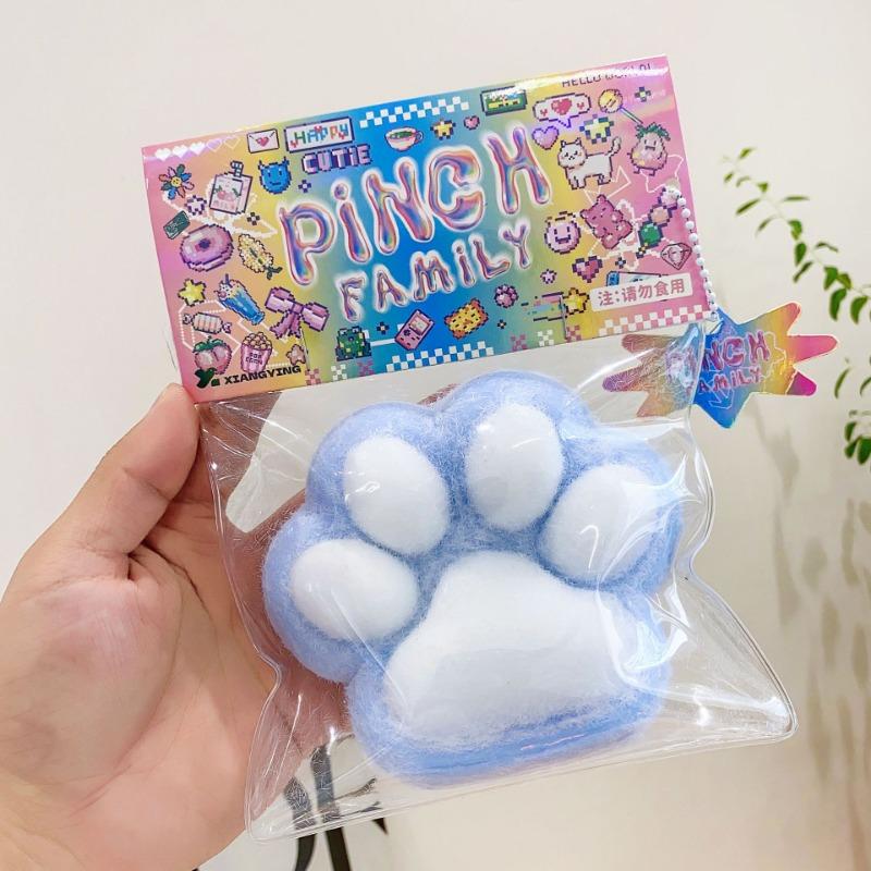 Large Cute Plush Cat Claw Squishy Fidget Toy Slow Rebound Stress Relief Toy Pinch Decompression Cat Paw Soft Squeeze Toys Gifts