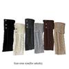 New Button Leg Warmers Twist Wool Boot Cuff Maillard Color Crochet Design Long Leggings Girls