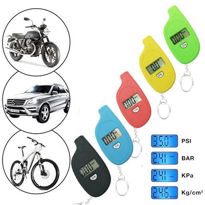 Mini Keychain Style Tire Gauge Digital LCD Display Car Tyre Air Pressure Tester Meter Car Auto Motorcycle Tire Safety Alarm