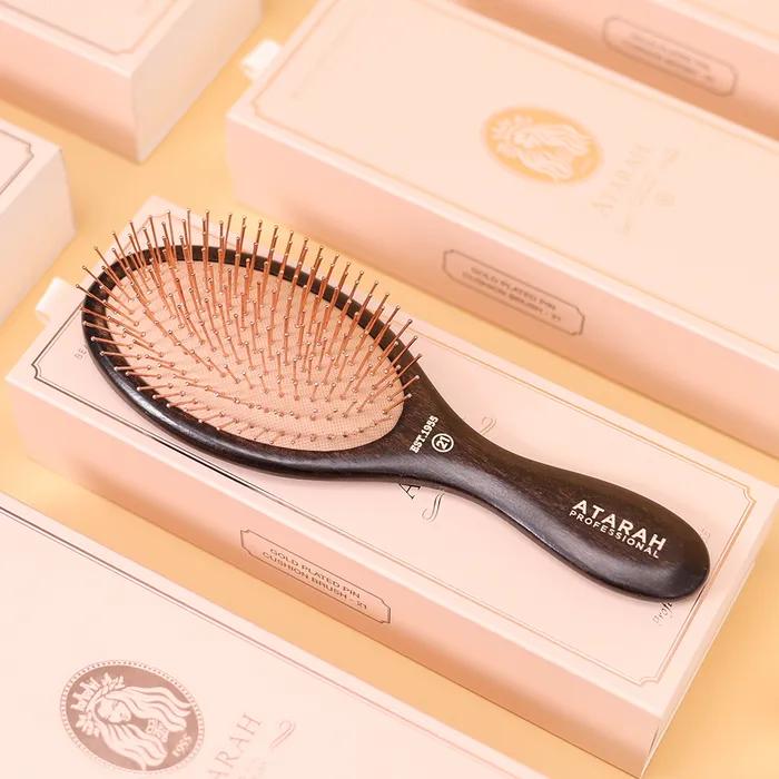 Atara Gold Pin Cushion Scalp Massage Hair Brush Medium 21