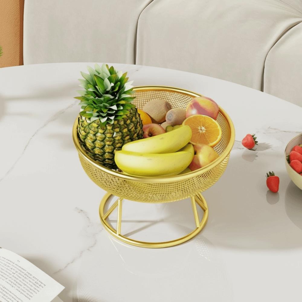 Metal Tiered Fruit Basket Hollow-Out Snack Display Rack Fruit Basket  Home Office Use